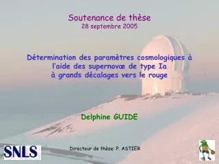 Soutenance de thèse 28 septembre 2005