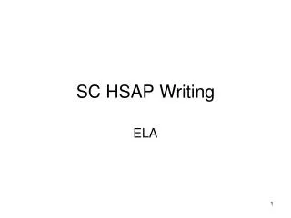 SC HSAP Writing