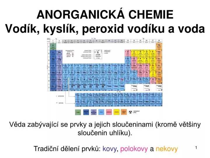 anorganick chemie vod k kysl k peroxid vod ku a voda