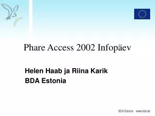 Phare Access 2002 Infopäev