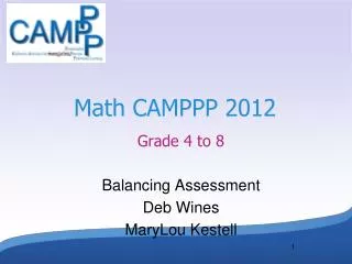 Math CAMPPP 2012