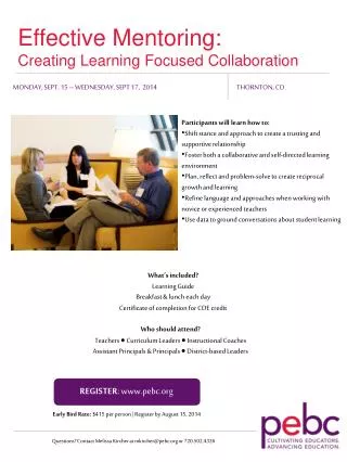 Effective Mentoring: Creating Learning Focused Collaboration