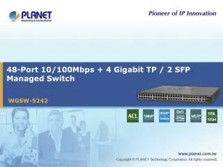 48-Port 10/100Mbps + 4 Gigabit TP / 2 SFP Managed Switch