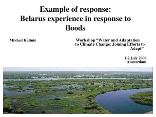 Example of response: Belarus experience in response to floods