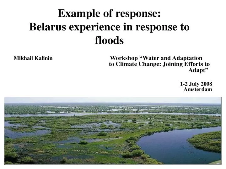 example of response belarus experience in response to floods