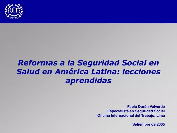 reformas a la seguridad social en salud en am rica latina lecciones aprendidas