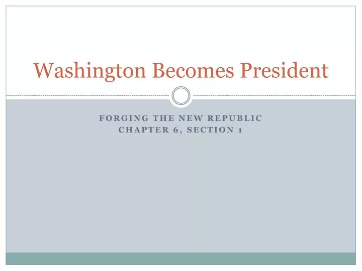 washington becomes president