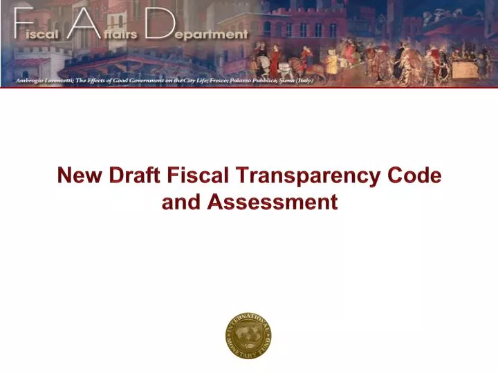 new draft fiscal transparency code and assessment