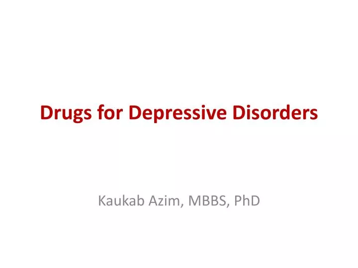drugs for depressive disorders