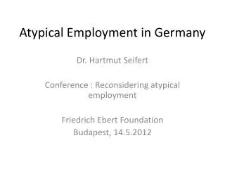 Atypical Employment in Germany