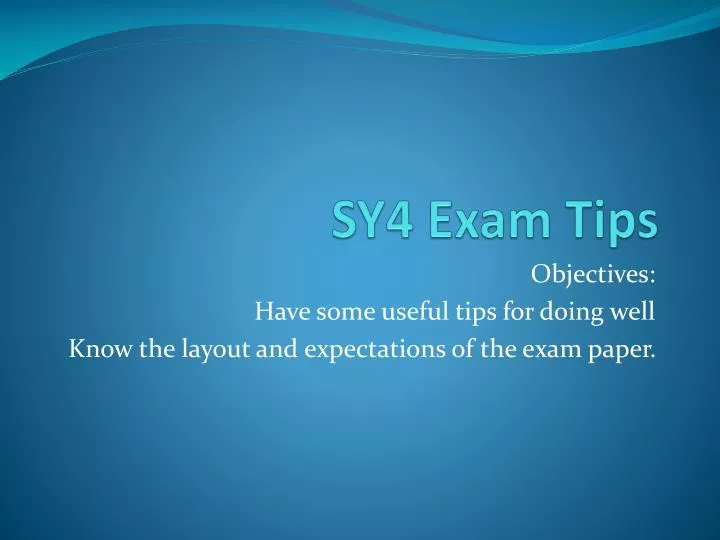 sy4 exam tips