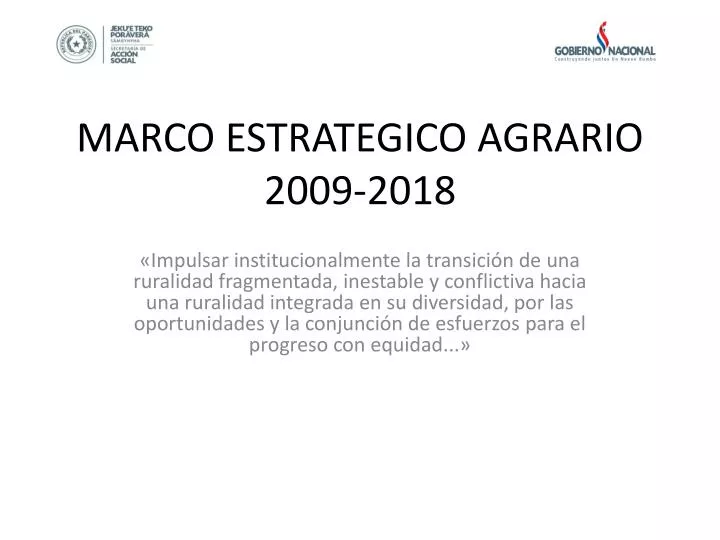 marco estrategico agrario 2009 2018