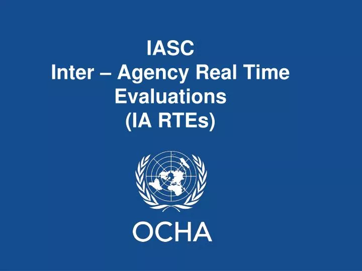 iasc inter agency real time evaluations ia rtes