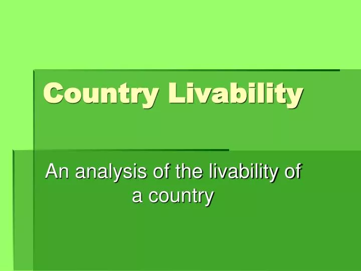 country livability