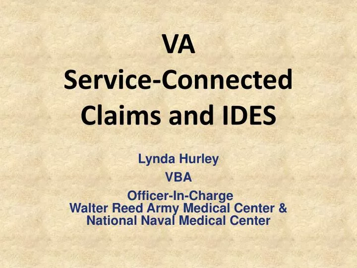 va service connected claims and ides