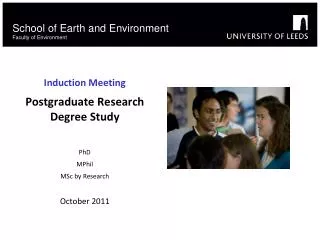 School of Earth and Environment Faculty of Environment