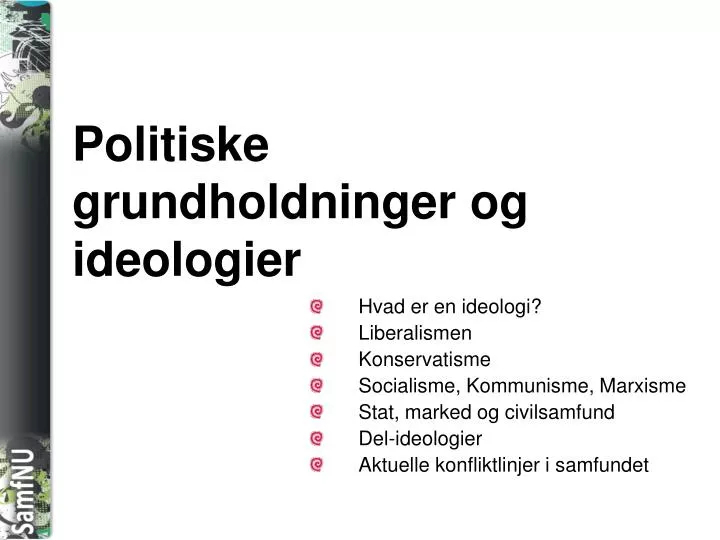 politiske grundholdninger og ideologier