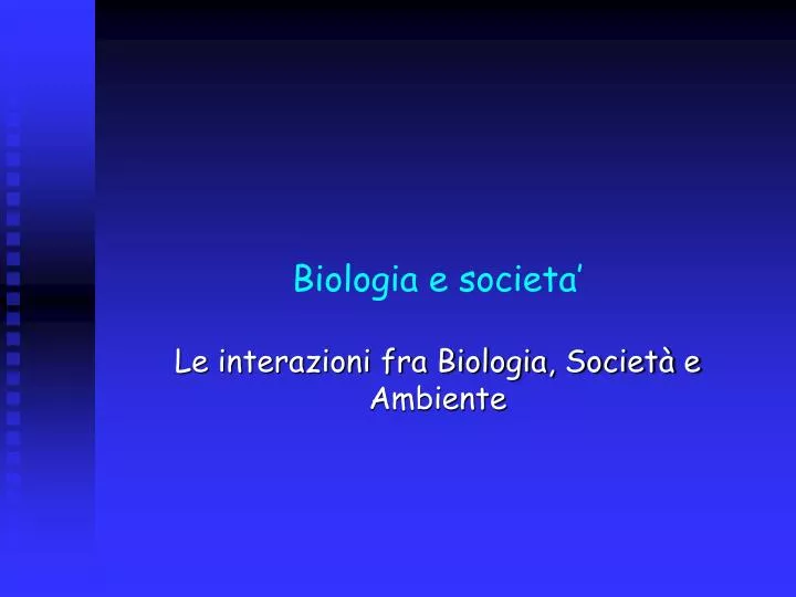 biologia e societa