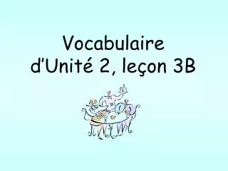 Vocabulaire d’Unité 2, leçon 3B