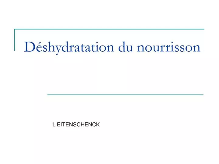 d shydratation du nourrisson