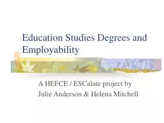 Education Studies Degrees and Employability