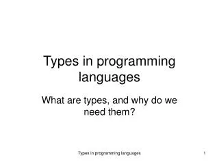 Types in programming languages