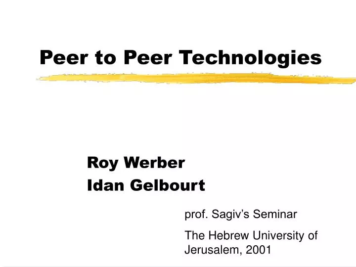 peer to peer technologies