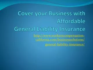 Affordable General Liability Insurance