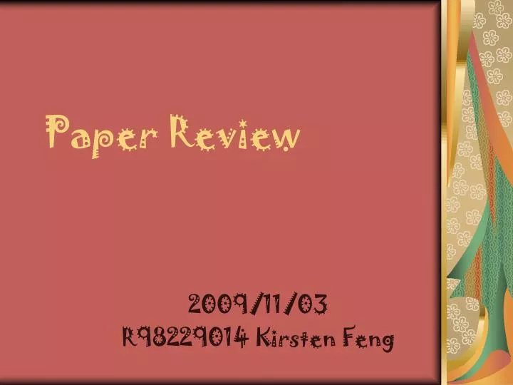 paper review