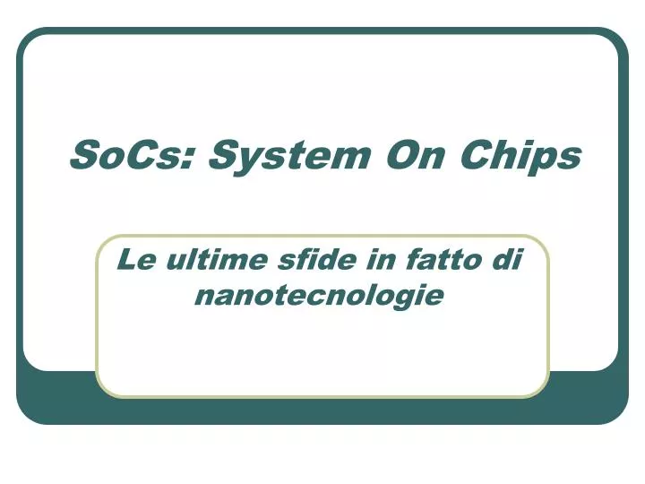 socs system on chips