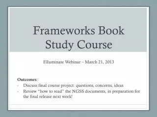 Frameworks Book Study Course