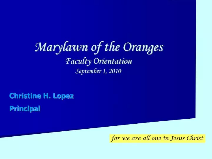 marylawn of the oranges faculty orientation september 1 2010