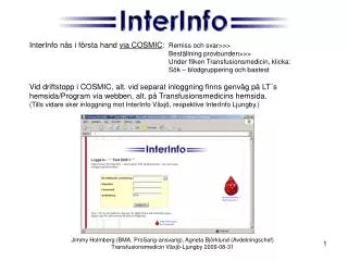 InterInfo via COSMIC