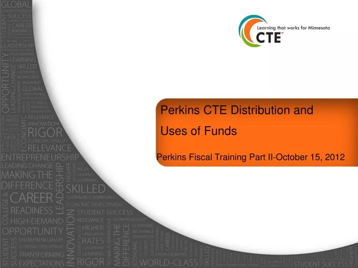 perkins cte distribution and uses of funds