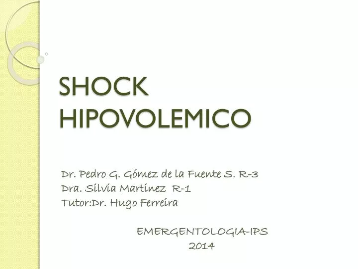 shock hipovolemico