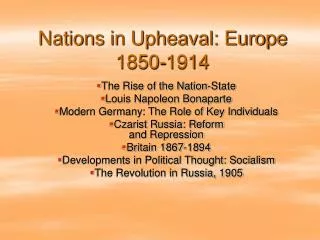 Nations in Upheaval: Europe 1850-1914