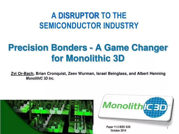 precision bonders a game changer for monolithic 3d