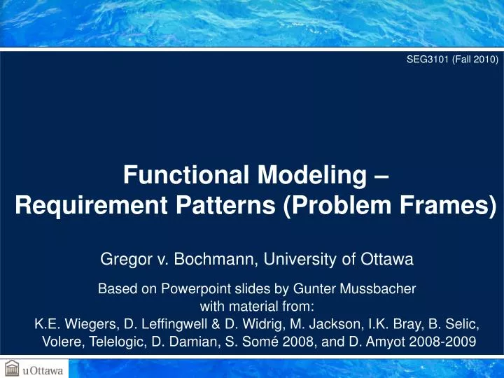functional modeling requirement patterns problem frames