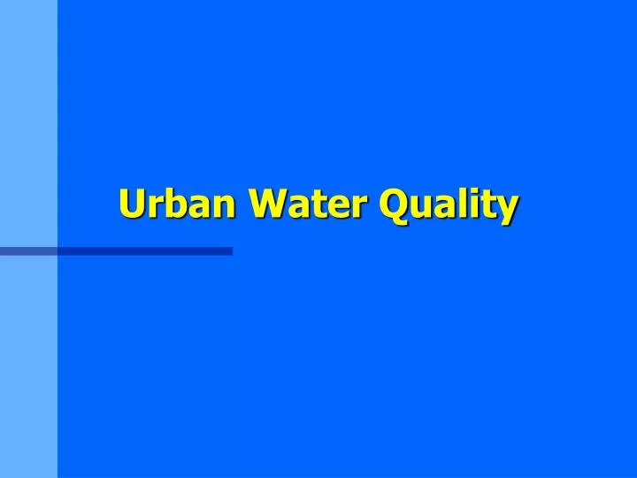 urban water quality