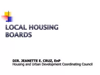 Local Housing Boards
