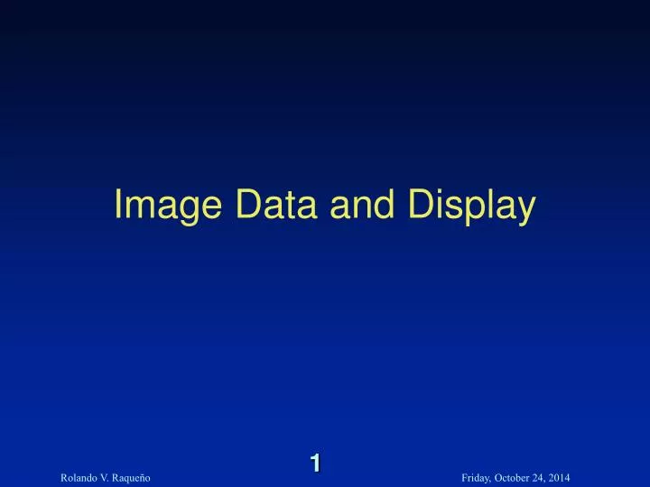 image data and display