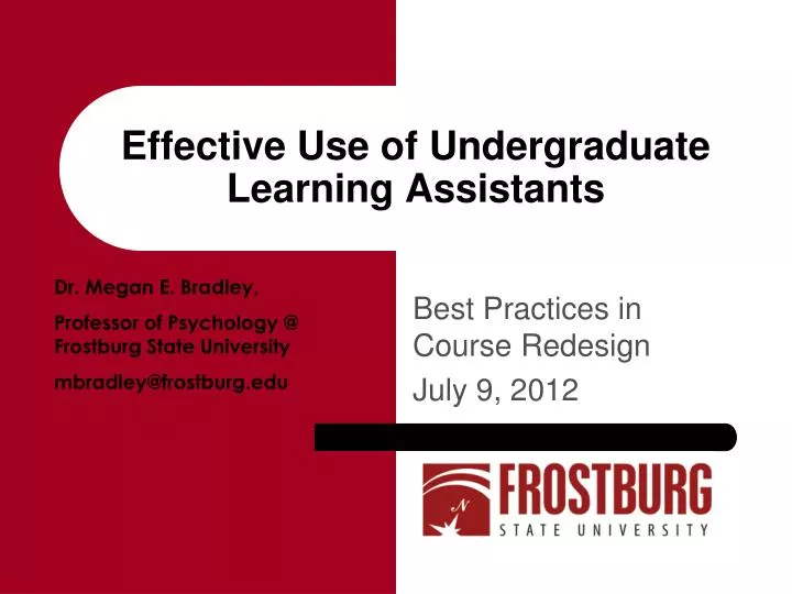 effective use of undergraduate learning assistants