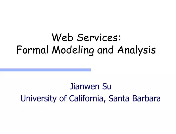 web services formal modeling and analysis