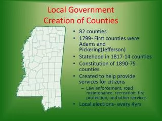 Local Government Creation of Counties