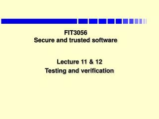 FIT3056 Secure and trusted software