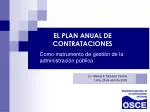 EL PLAN ANUAL DE CONTRATACIONES - slide 1