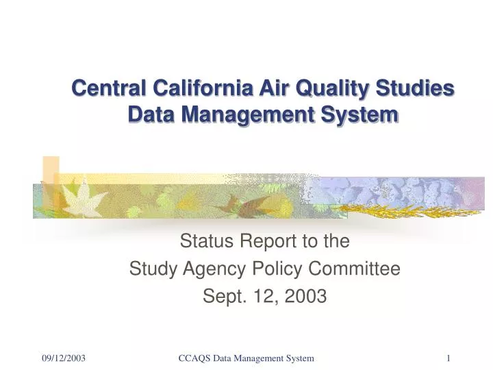 central california air quality studies data management system