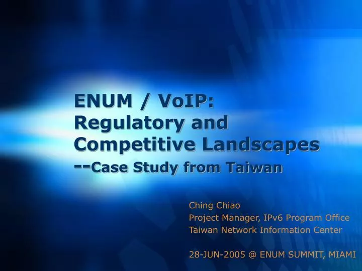 enum voip regulatory and competitive landscapes case study from taiwan