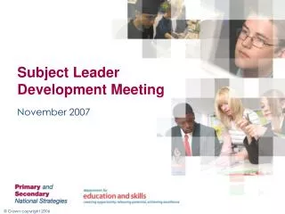 Subject Leader Development Meeting