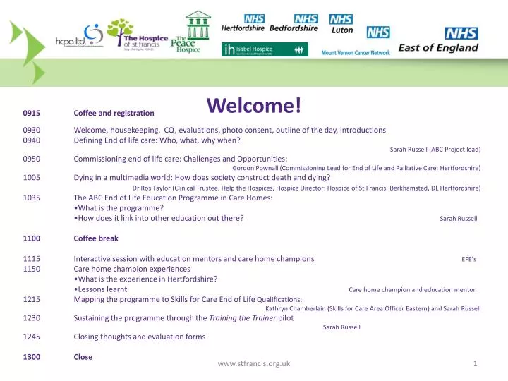 the hert of care end of life in care homes in hertfordshire 25 th september 2012